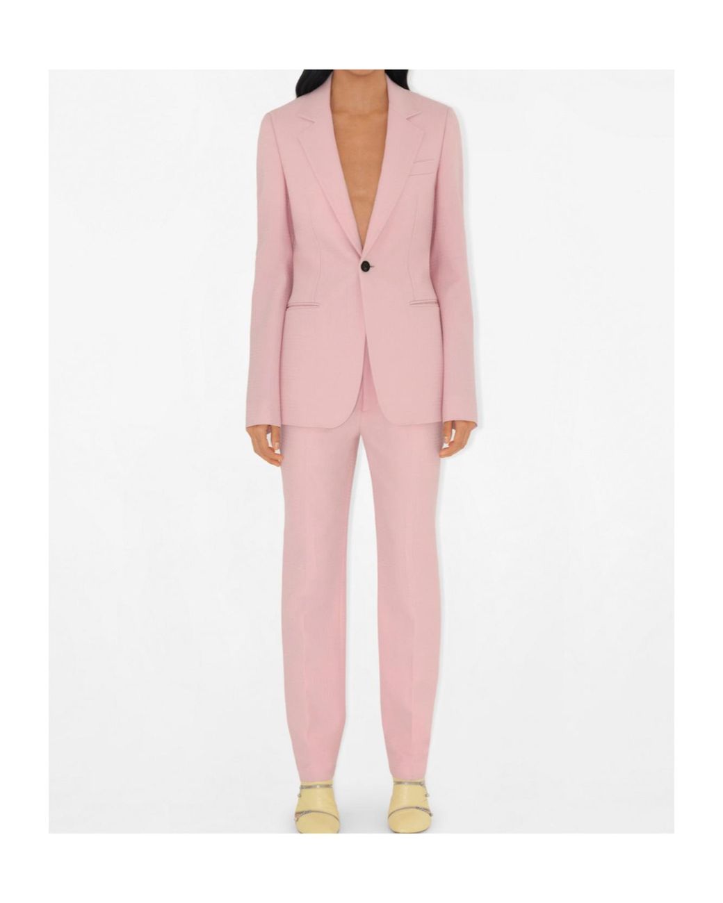 Burberry Pink Single-Breasted Tailored Blazer