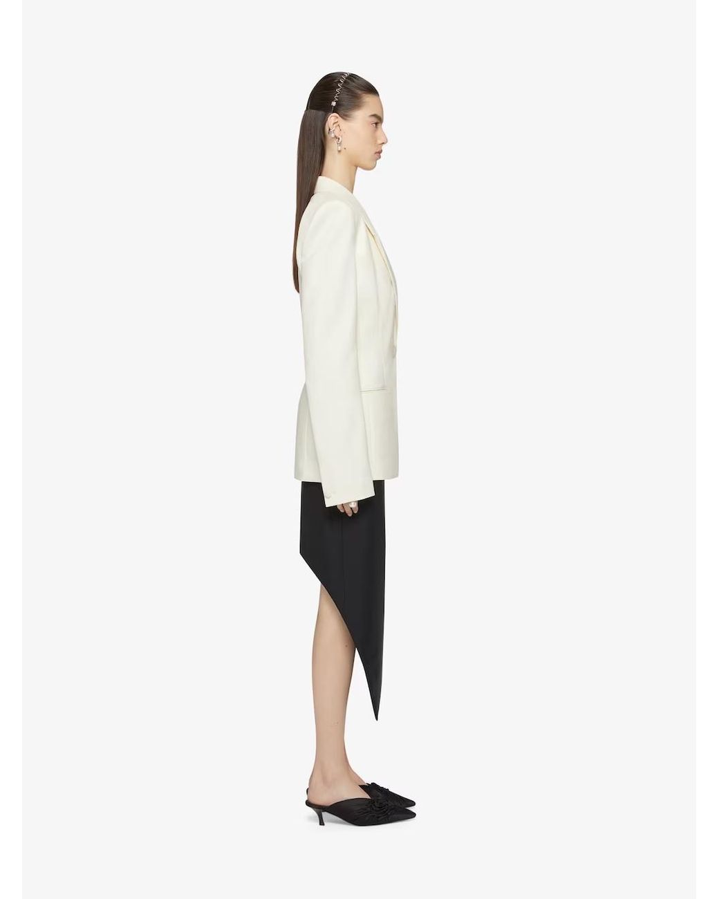 Givenchy Black Asymmetric Tailored Pencil Skirt