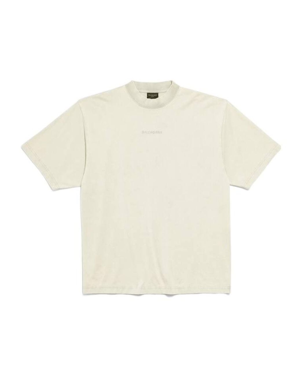 Balenciaga White Logo Embroidered Medium-Fit T-Shirt for men