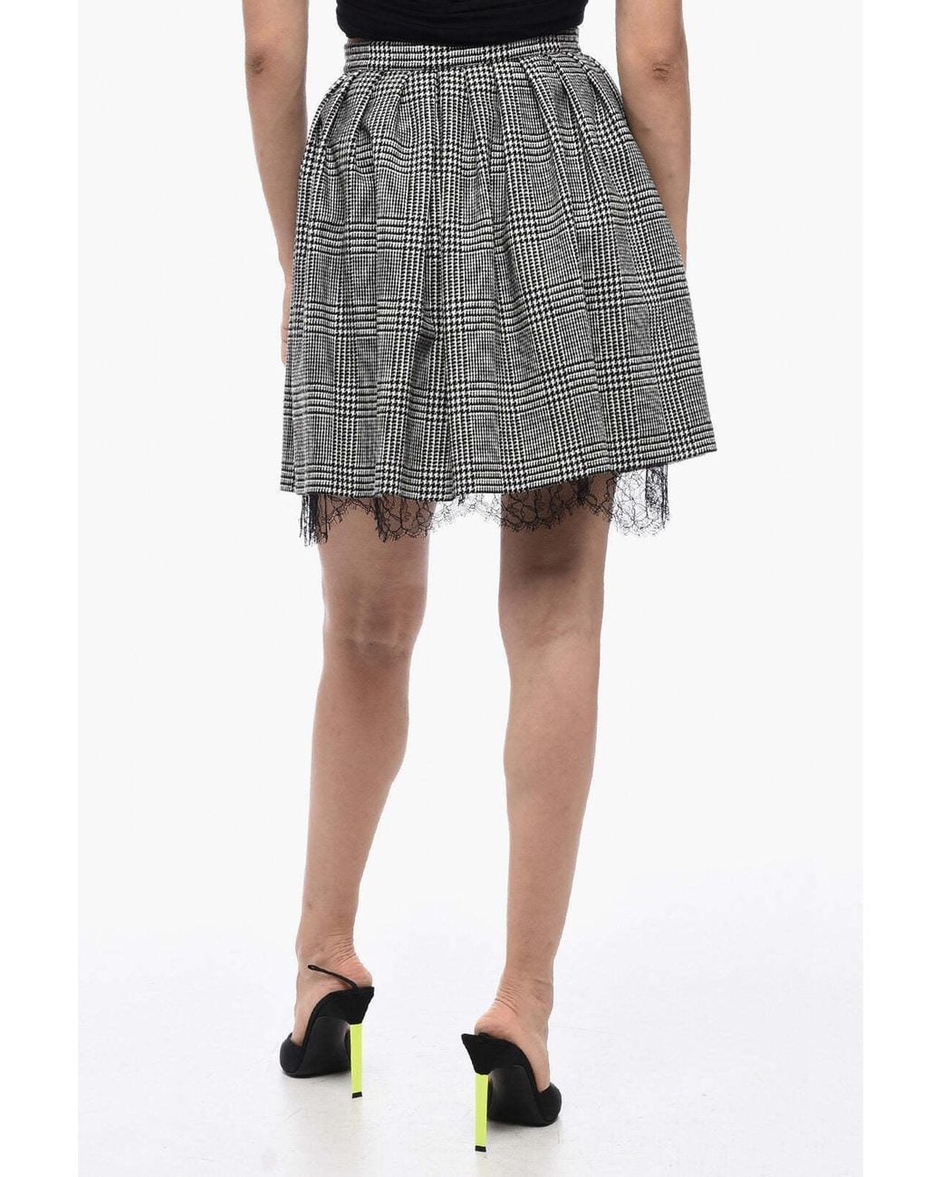 Dior Black Tartan Circle Skirt