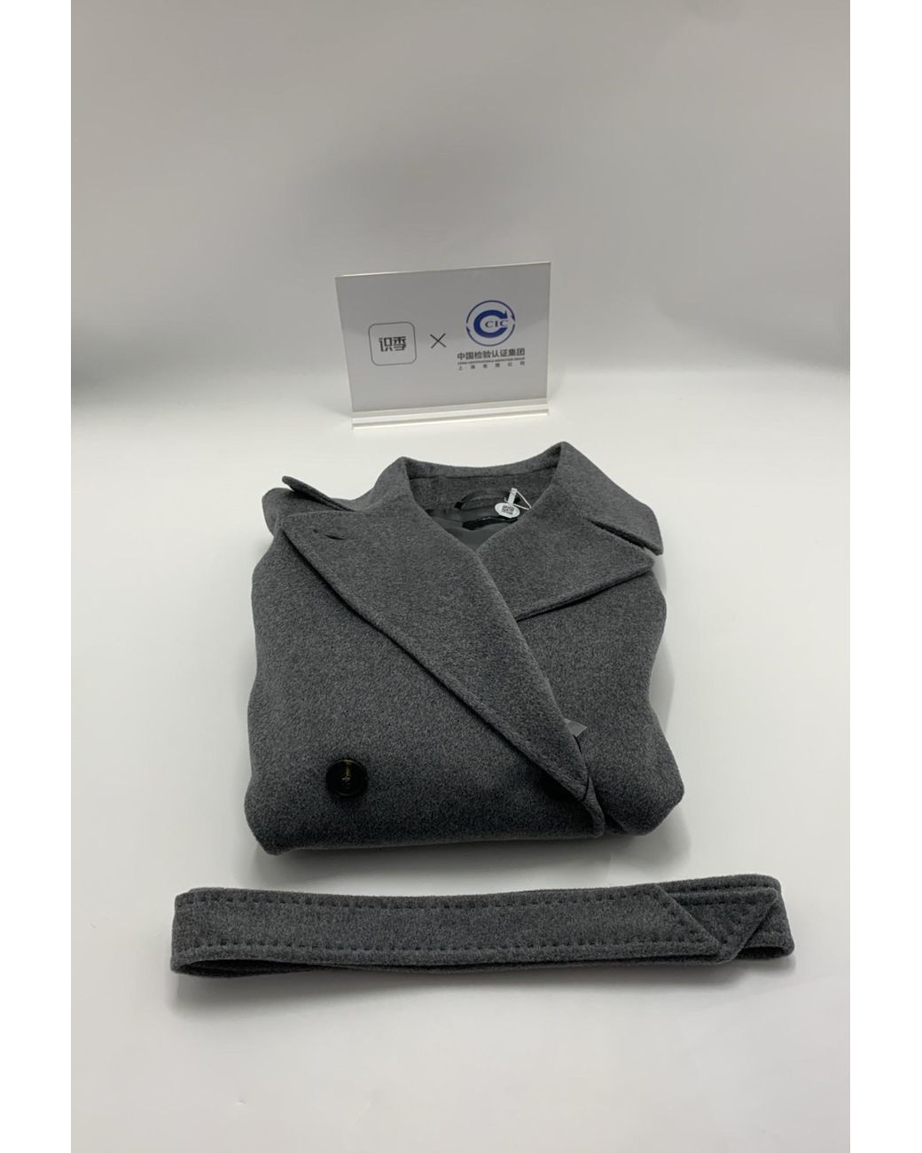 Weekend by Maxmara Gray Double-Breasted Wool Midi Coat