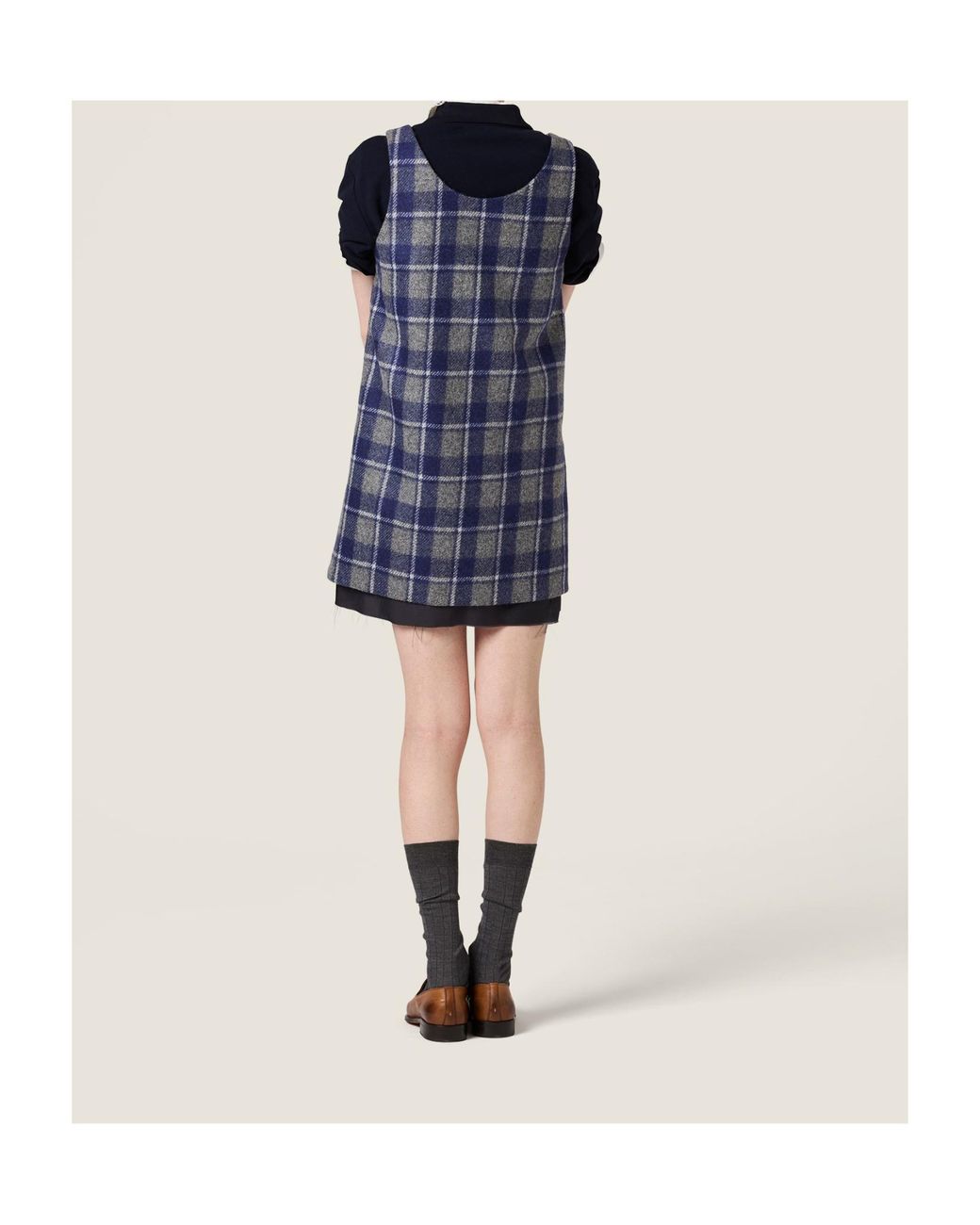 Miu Miu Blue Plaid Mini Dress