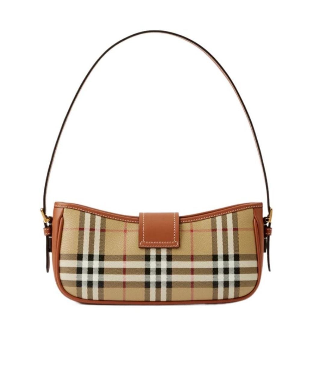 Burberry Brown Sling Vintage Check Buckle-Detailed Shoulder Bag
