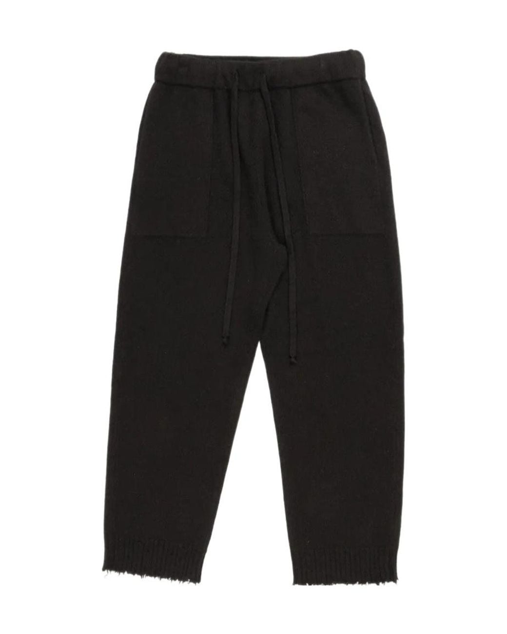 Uma Wang Black Elastic-Waist Casual Trousers