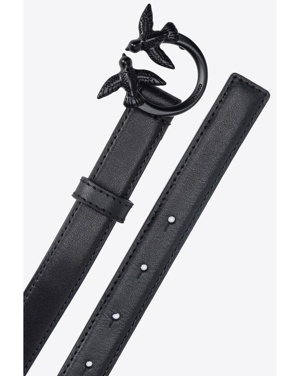 Pinko White Thin Love Birds Belt