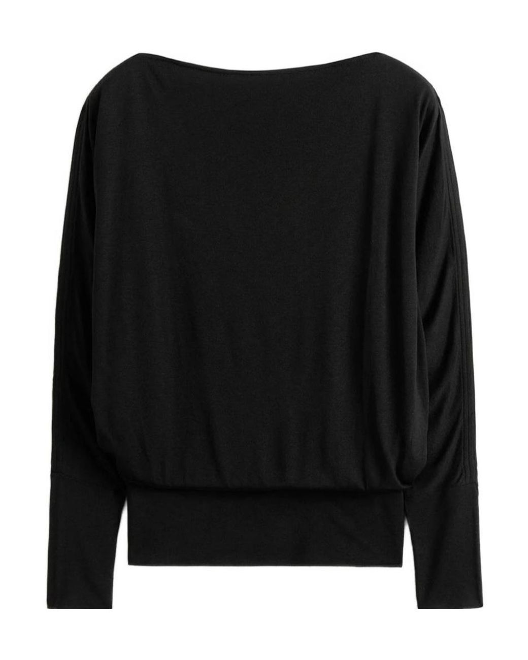 Totême Black Totême Drop Shoulder Boat Neck Top