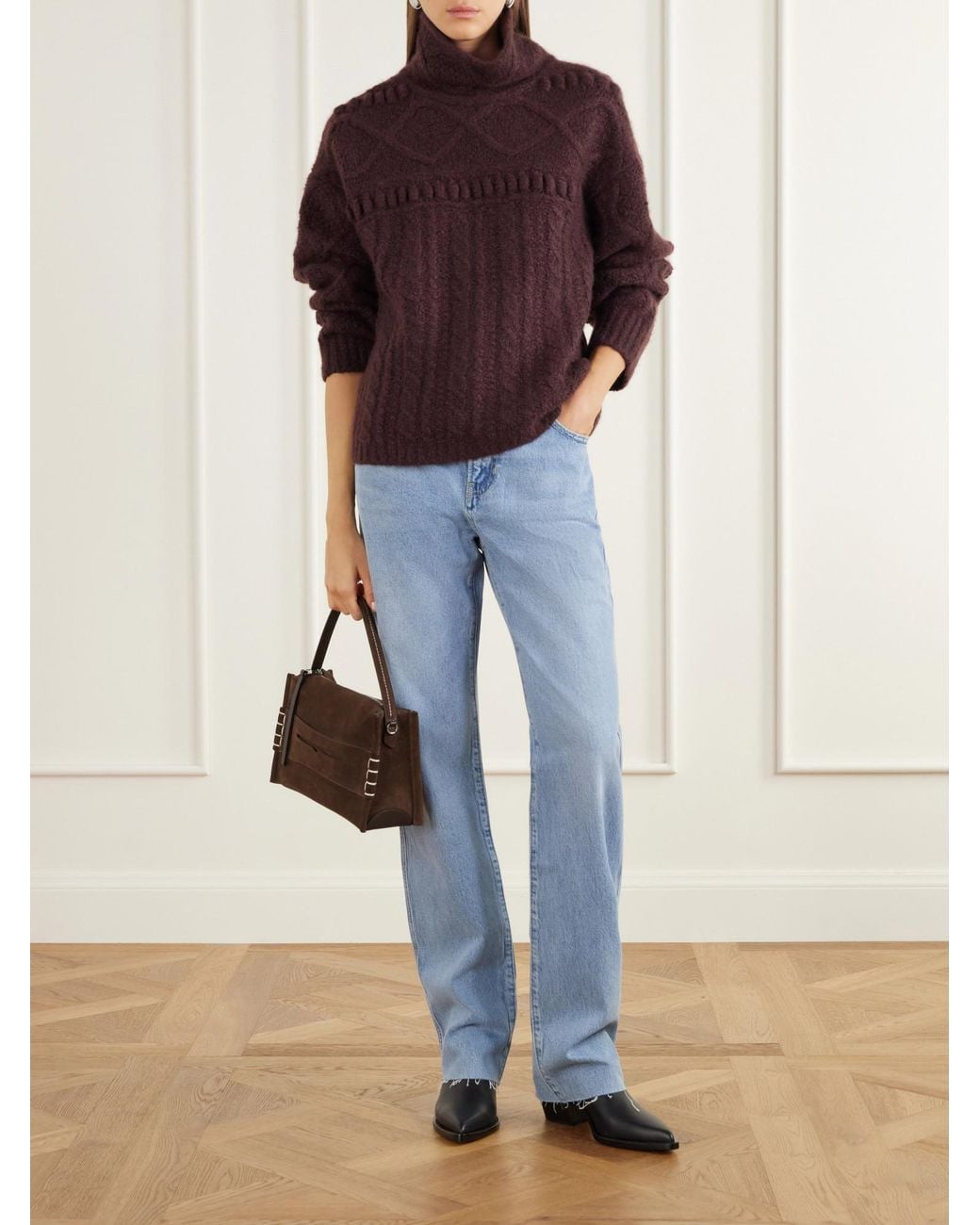Guest In Residence Blue Straight-Leg High-Waisted Jeans