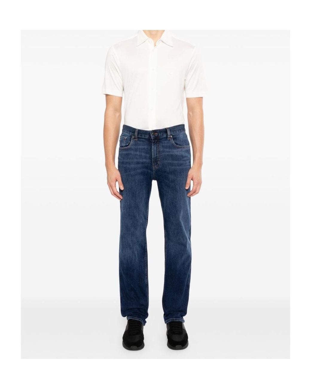 Emporio Armani White Short-Sleeve Logo Shirt for men