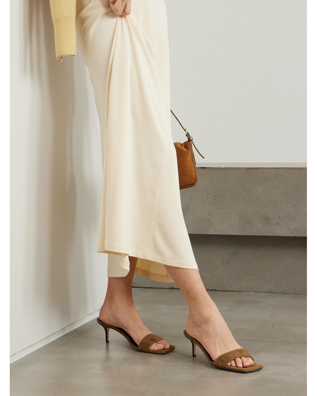 Aeyde Brown Minimalist Mules