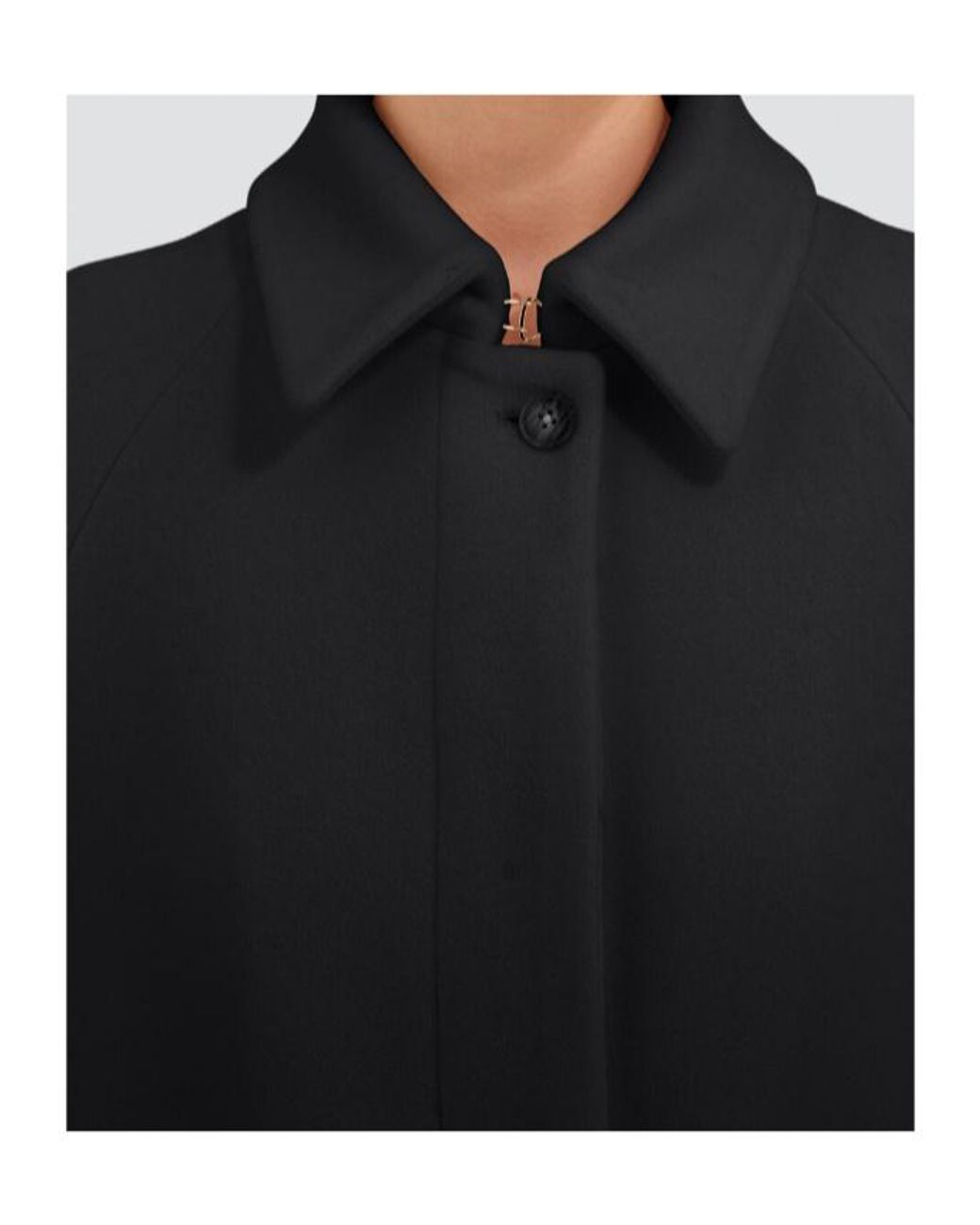 Herno Black Single-Breasted Wool Cloth Coat