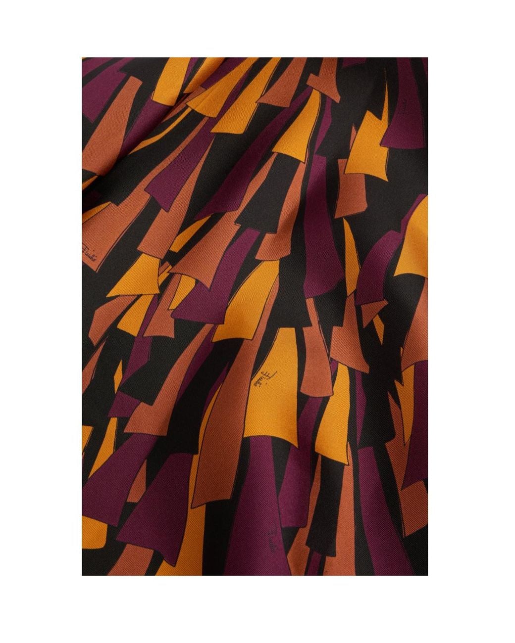 Emilio Pucci Brown Baiadera Print Silk Triangle Scarf