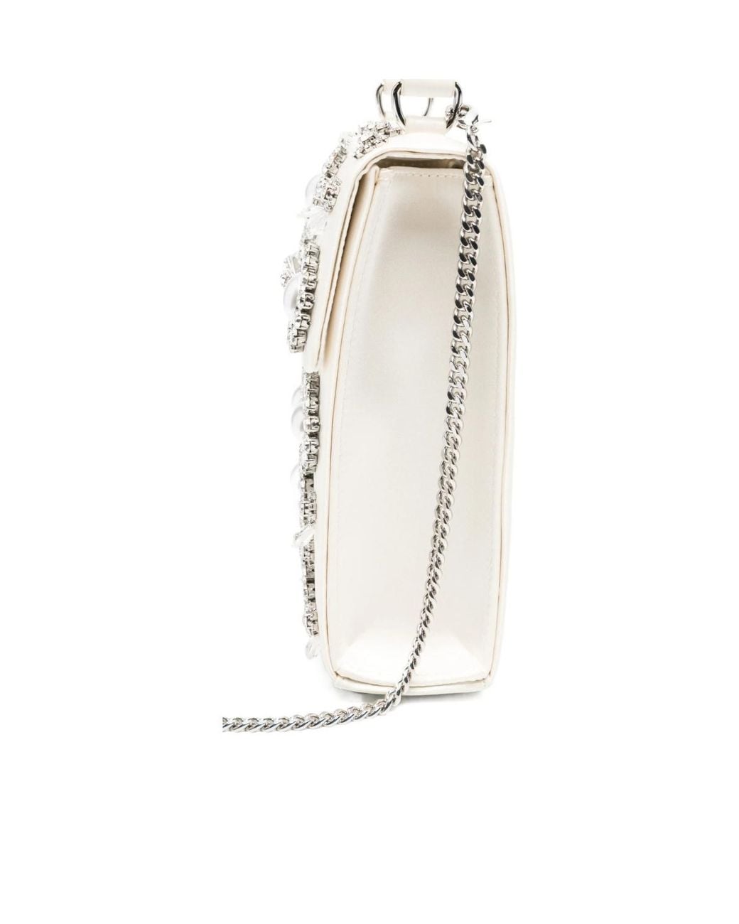 Self-Portrait White Embellished Chain Shoulder Bag