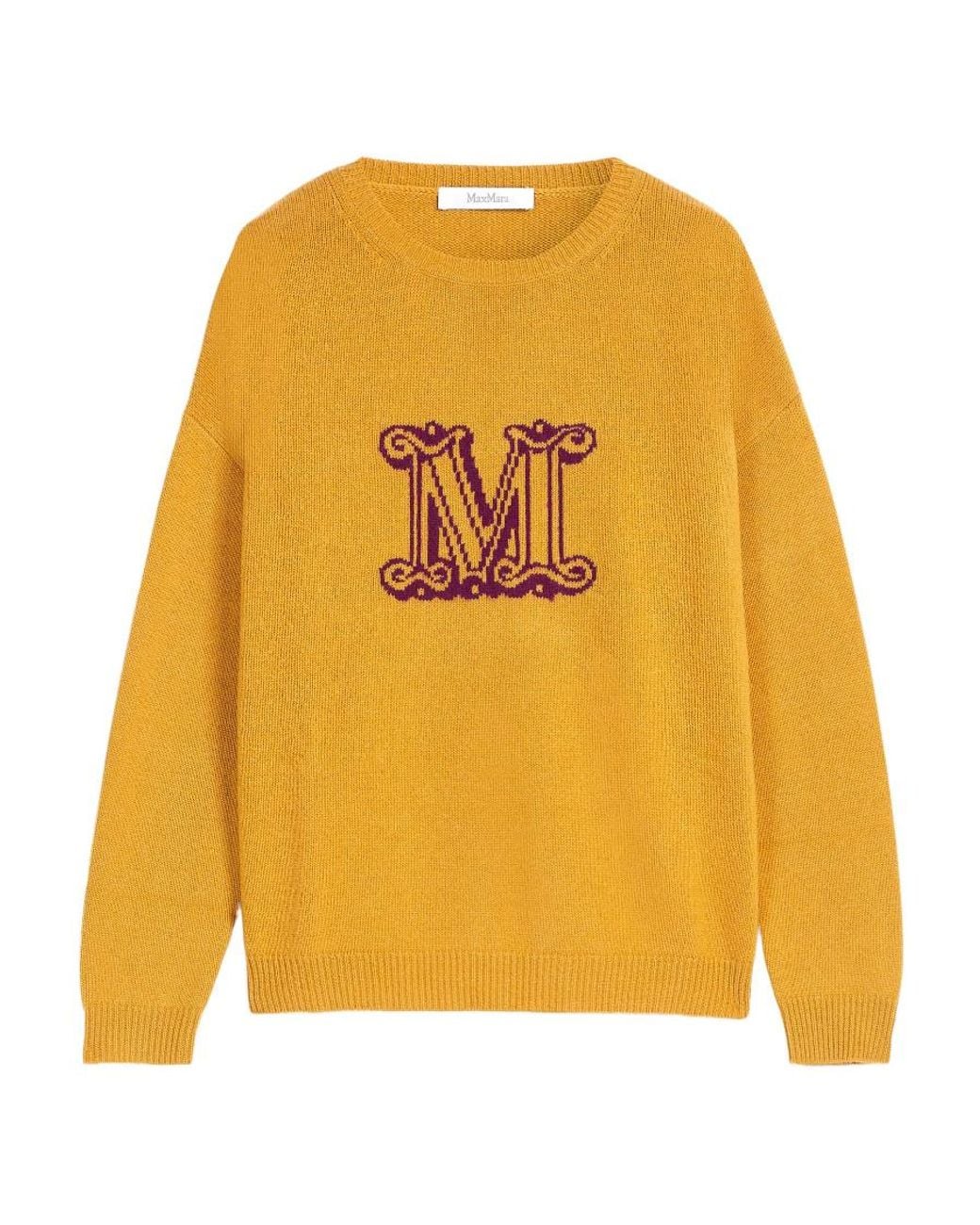 Max Mara Yellow Jacquard Knitted Sweater