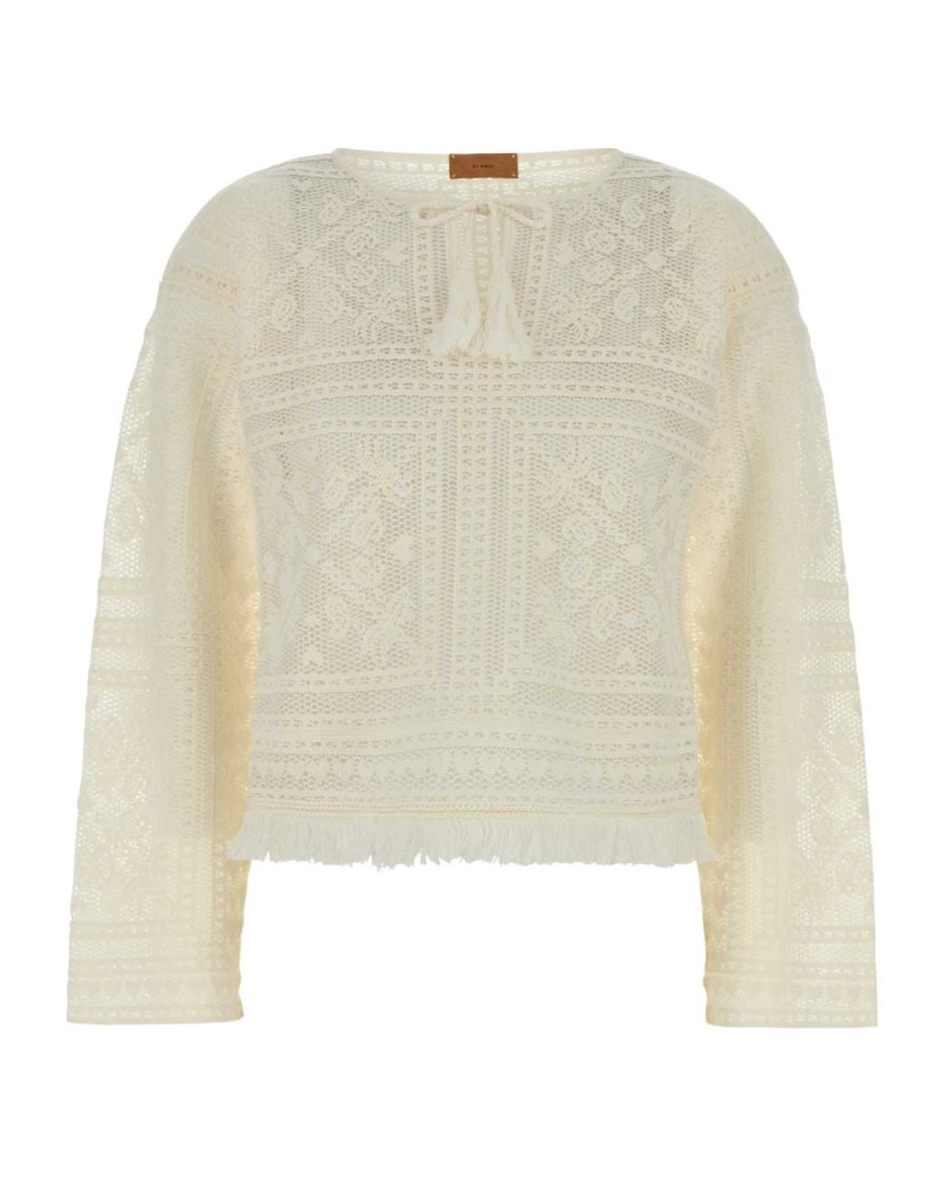 Alanui White Kiss By The Book Fringed Shirt