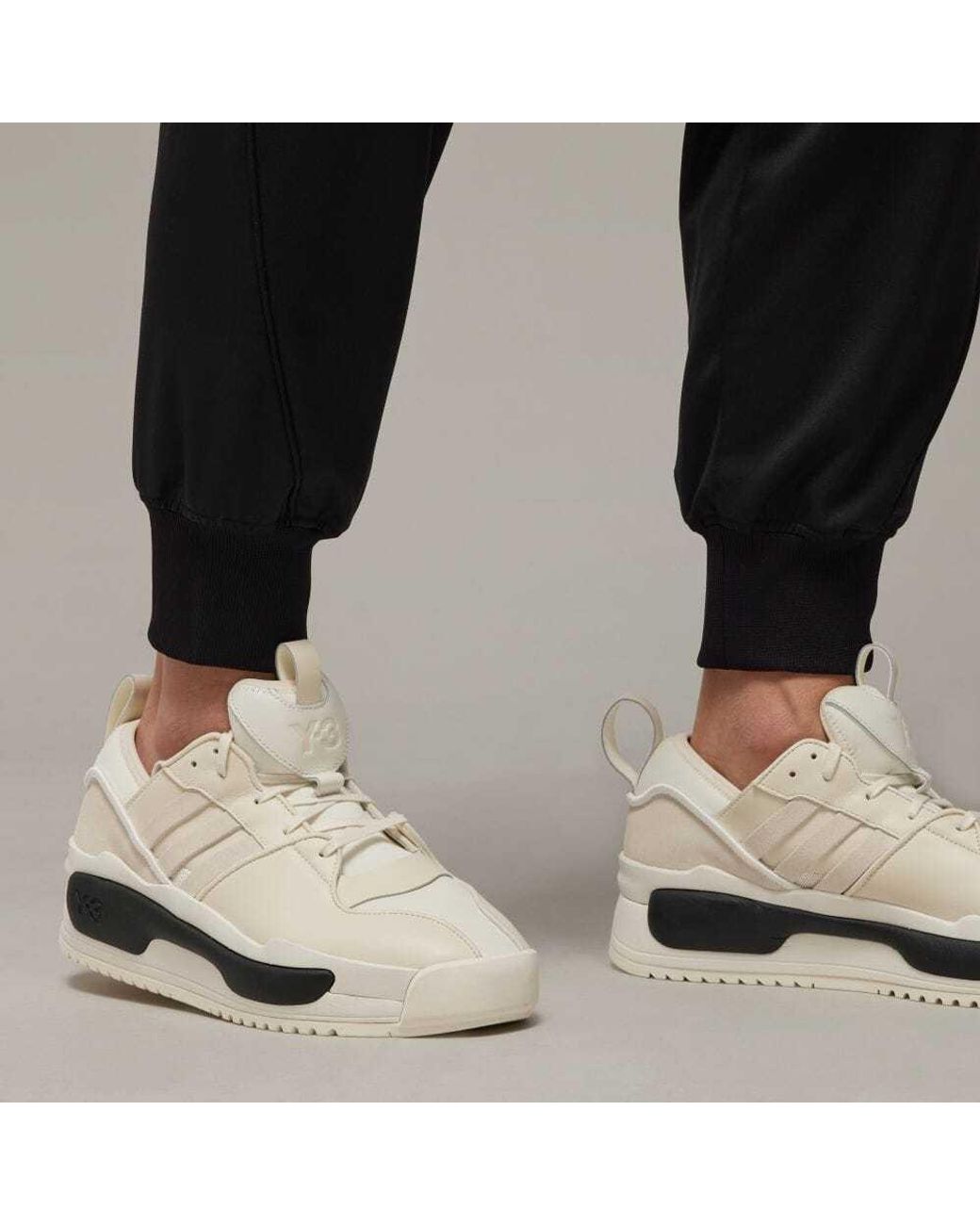Y-3 Black Straight-Leg Drawstring Track Trousers for men
