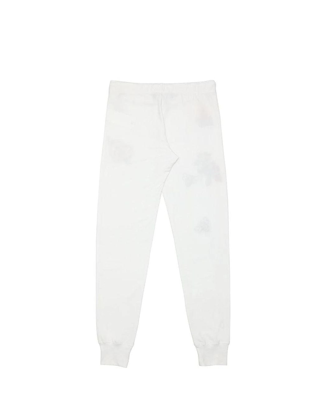 Moschino White Logo Embroidered Sweatpants