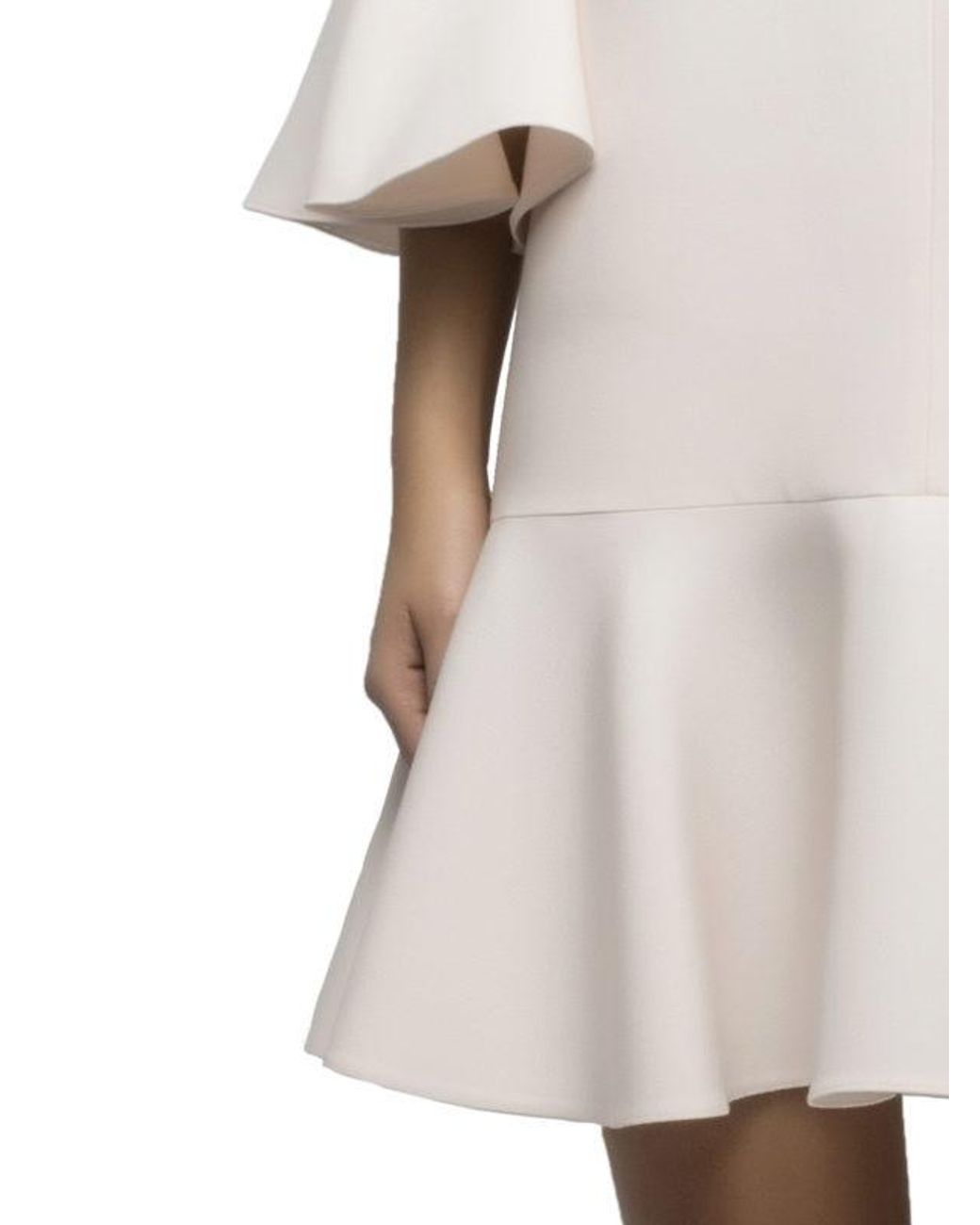 Valentino White Silk Short Dress With Frills