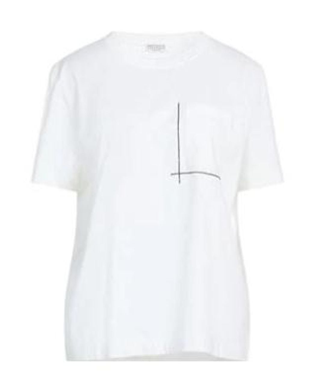 Brunello Cucinelli White Solid Color Short-Sleeved T-Shirt