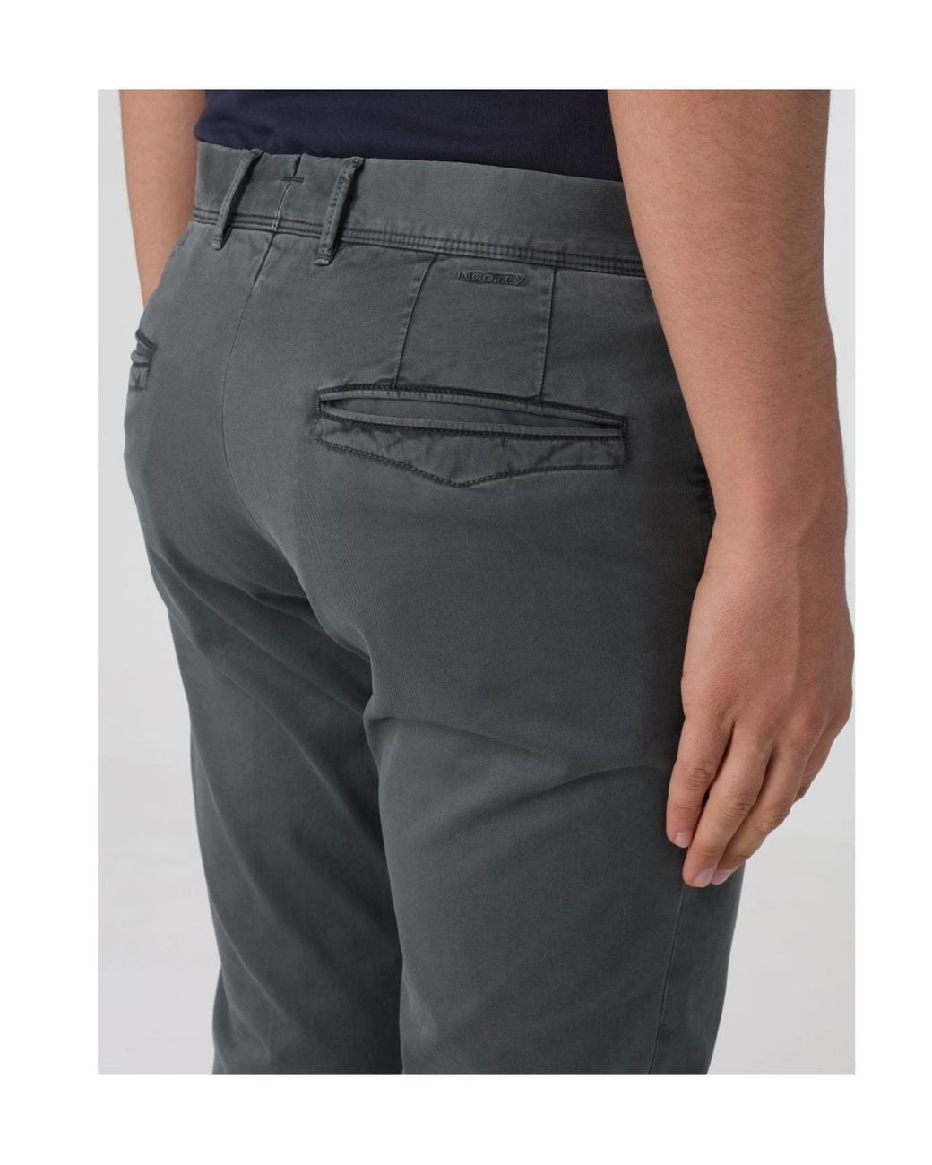Incotex Blue Belt-Loops Tapered-Leg Trousers for men