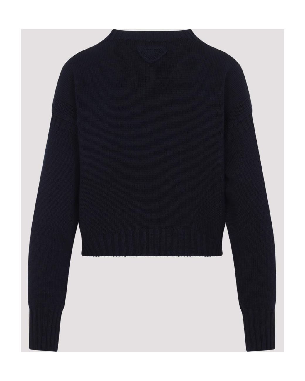 Prada Blue Cotton Pullover Sweater