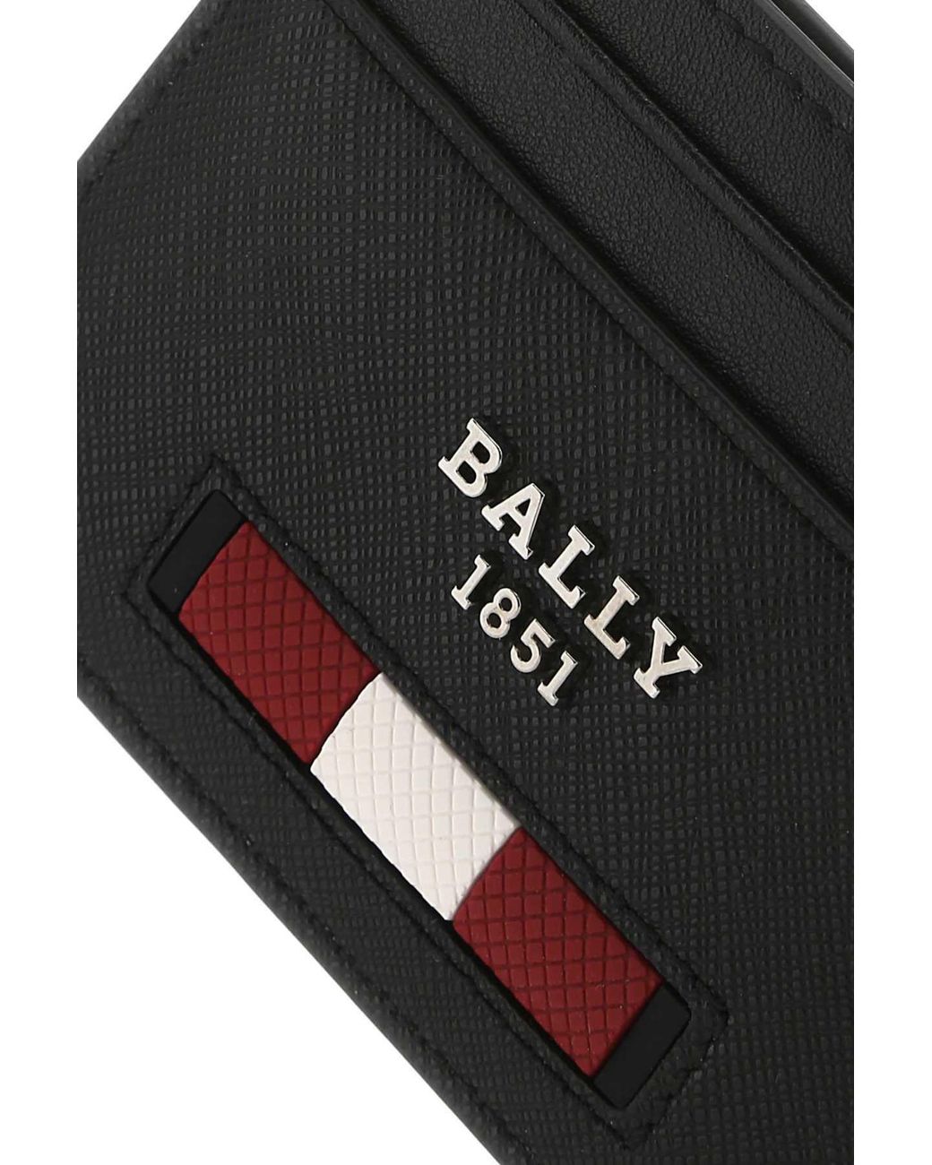 Bally Black Logo Plaque Cardholder for men