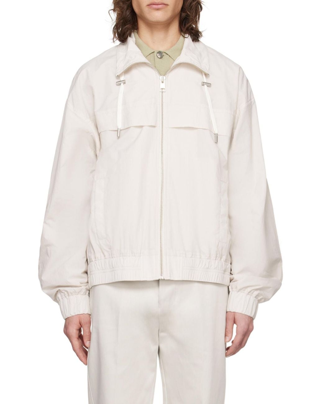 AMI Natural Zip-Up Lightweight Jacket for men
