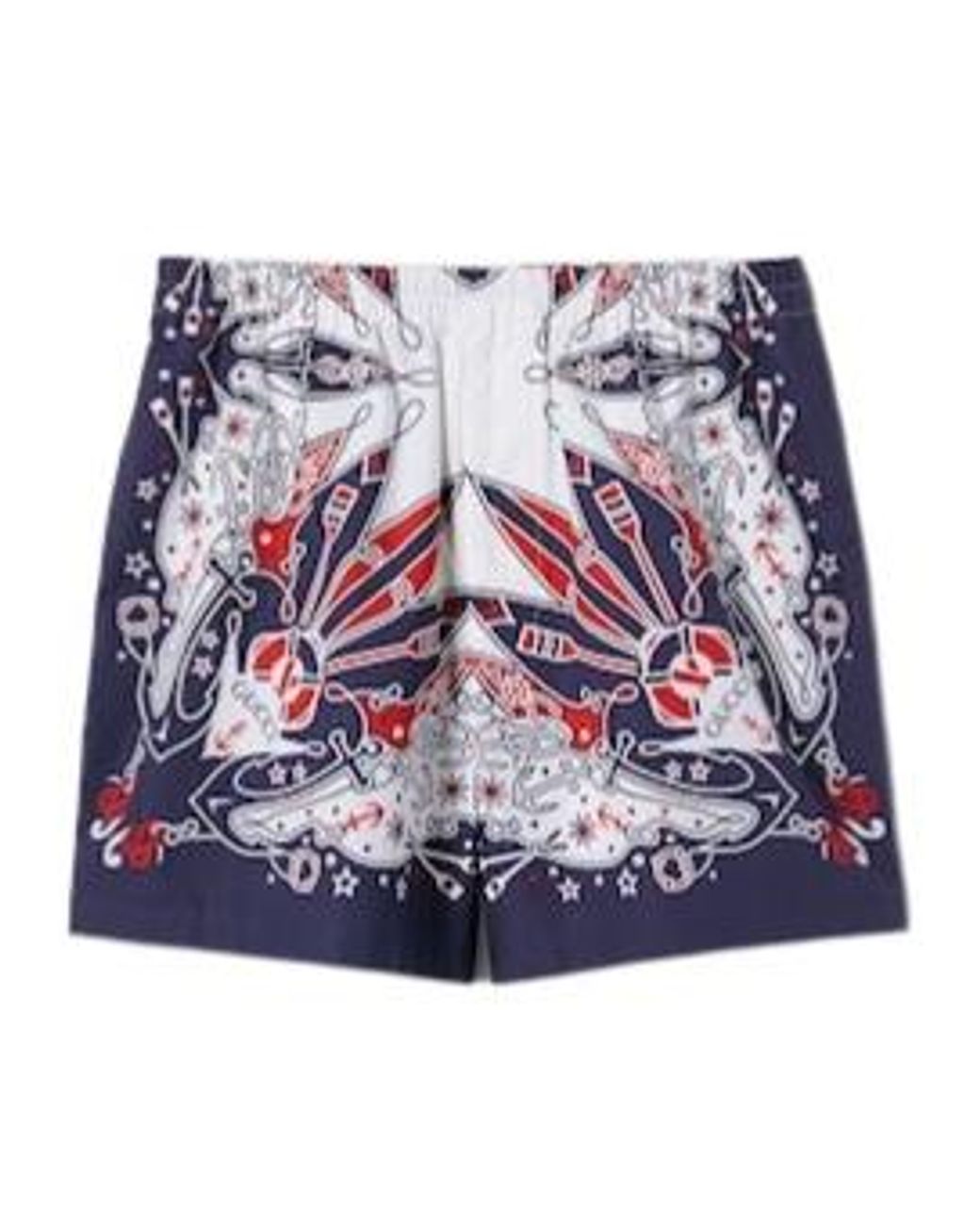 Gucci Blue Bandana Printed Elasticated Waistband Poplin Shorts for men