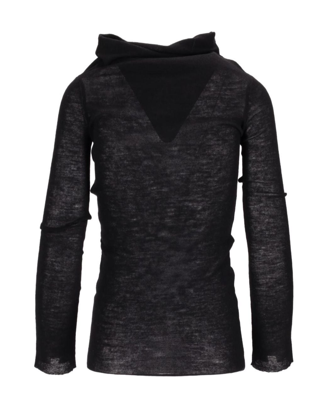 Ann Demeulemeester Black Drop-Shoulder Long-Sleeve Top