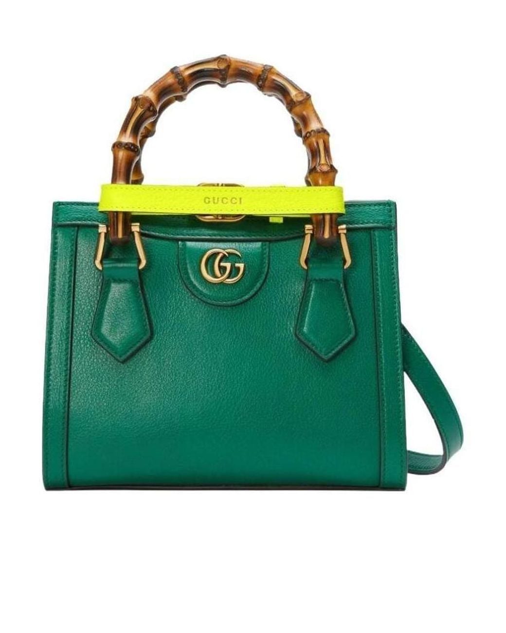 Gucci Green Xs Diana Bamboo-Detail Tote