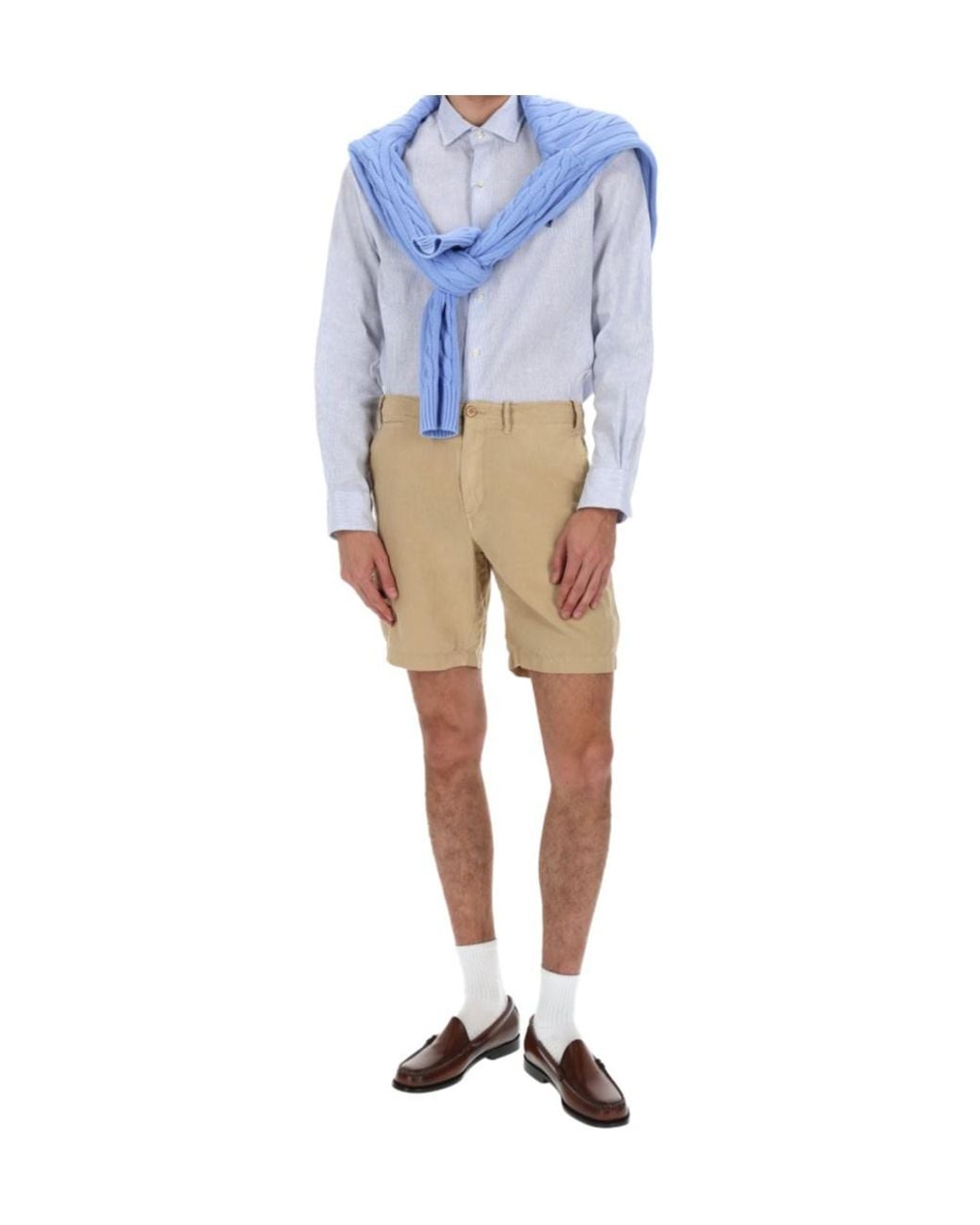 Polo Ralph Lauren White Micro-Stripe Linen Shirt for men