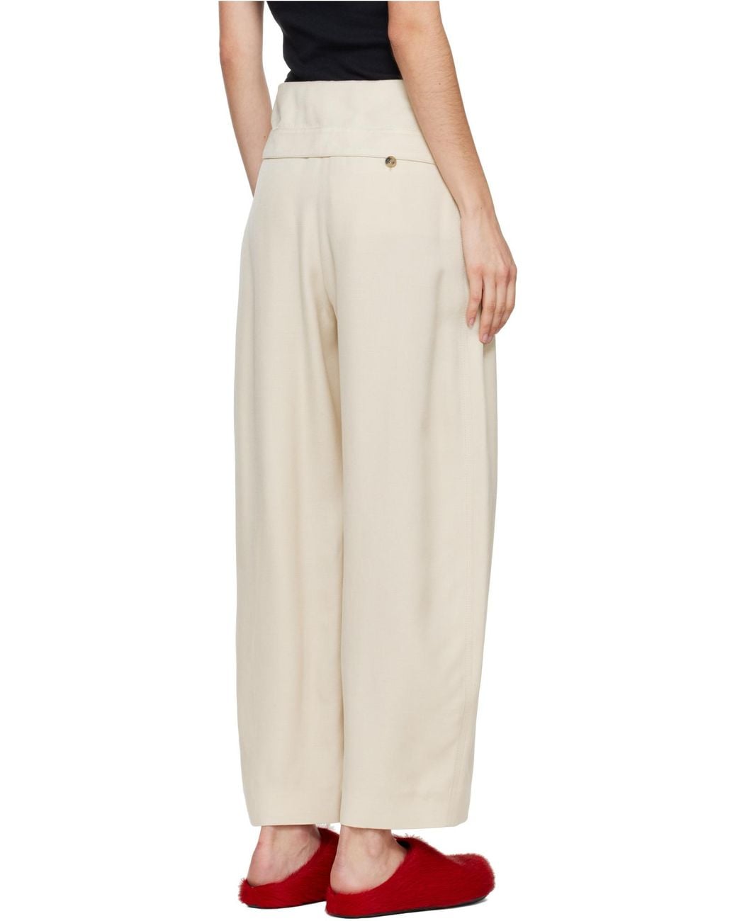J.W. Anderson Natural Jw Anderson Fold-Over Trousers