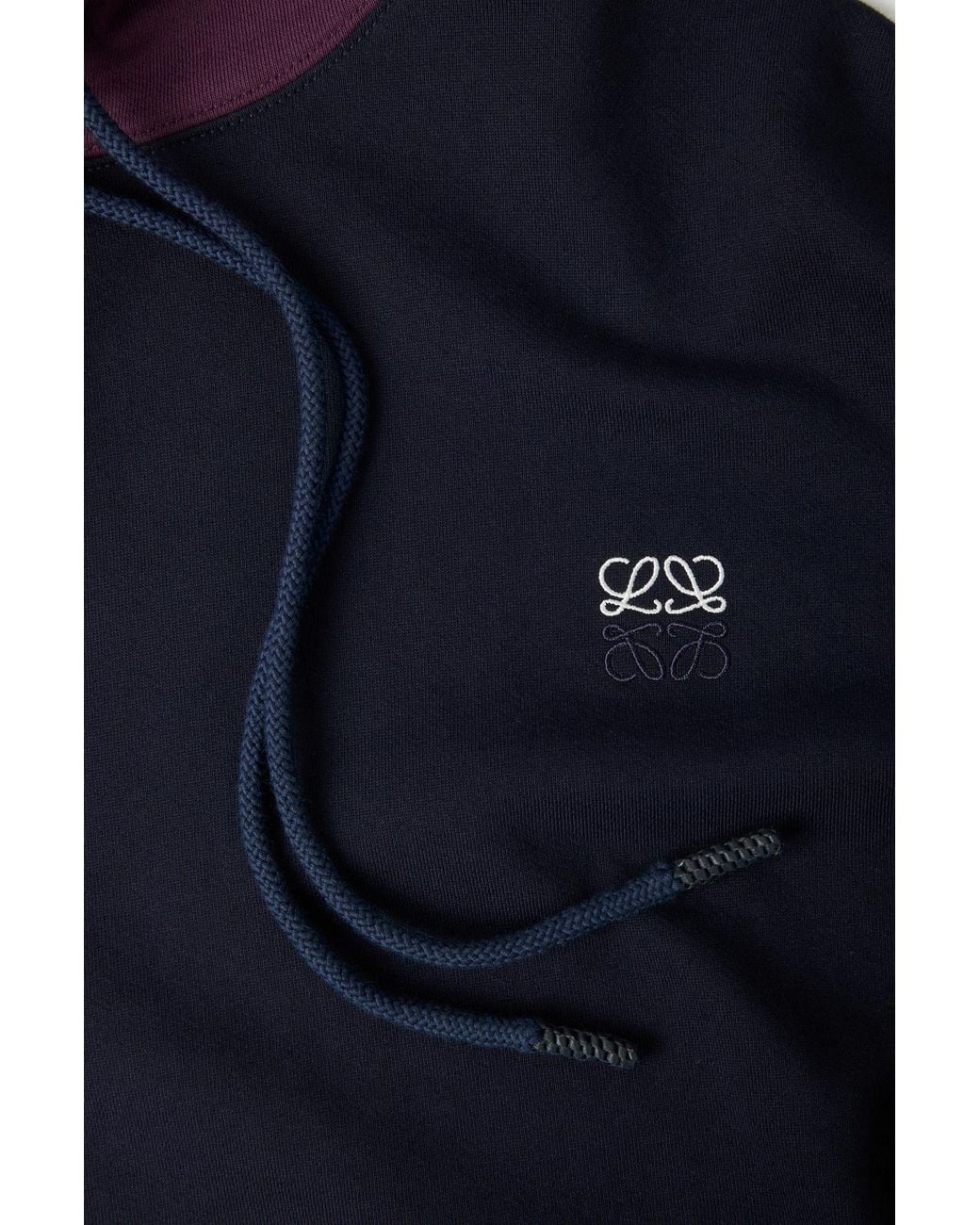 Loewe Blue Anagram-Embroidered Hoodie for men