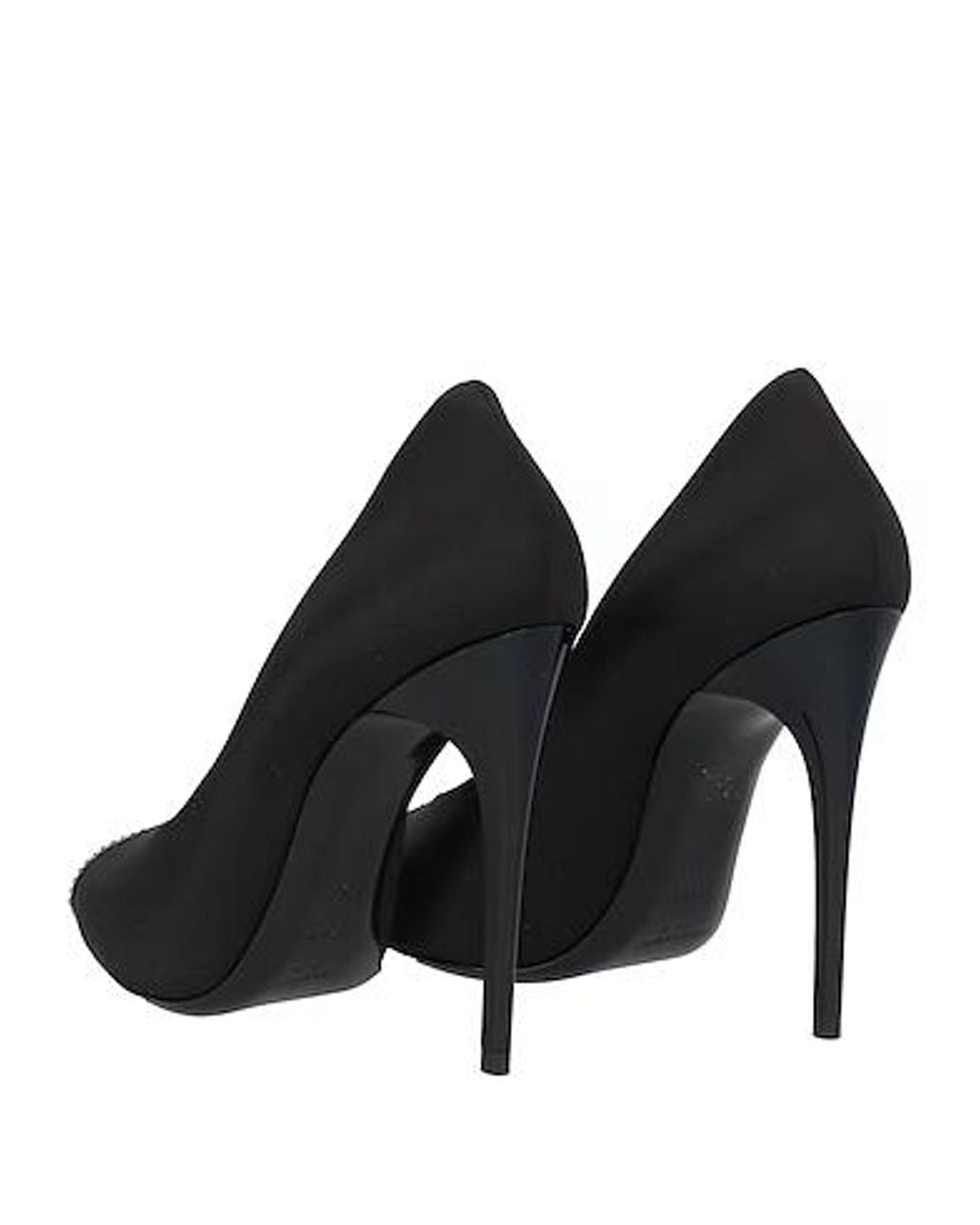 Saint Laurent Black Rhinestone Pointed-Toe Open-Toe High Heels