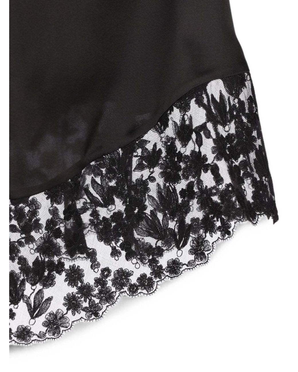 Fendi Black Lace Detailed V-Neck Midi Dress