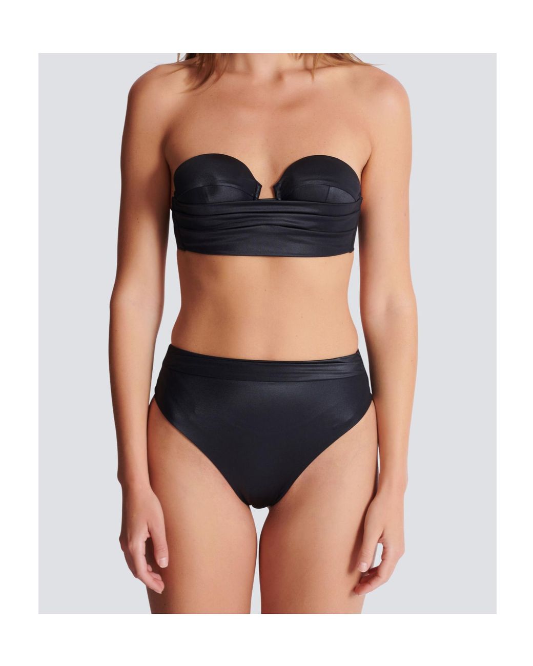 Balmain Black Two-Piece Swimsuit