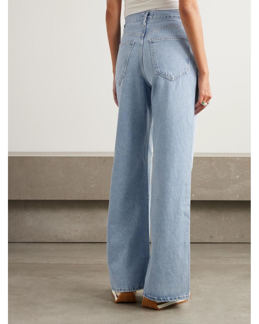 Agolde Blue High-Rise Wide-Leg Jeans