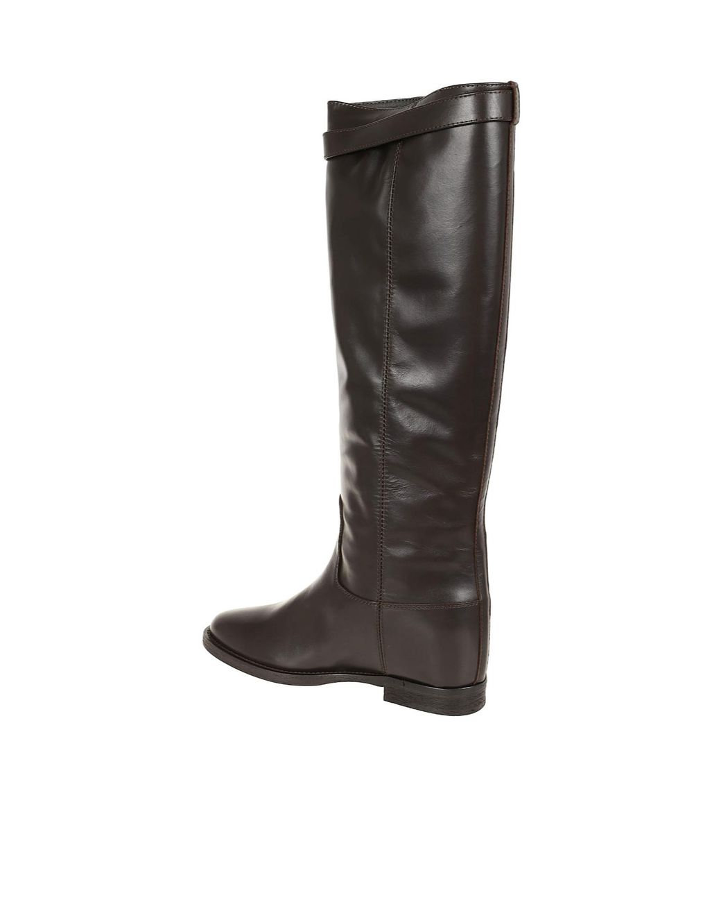 Via Roma 15 Black Buckle Detailed Round Toe Boots