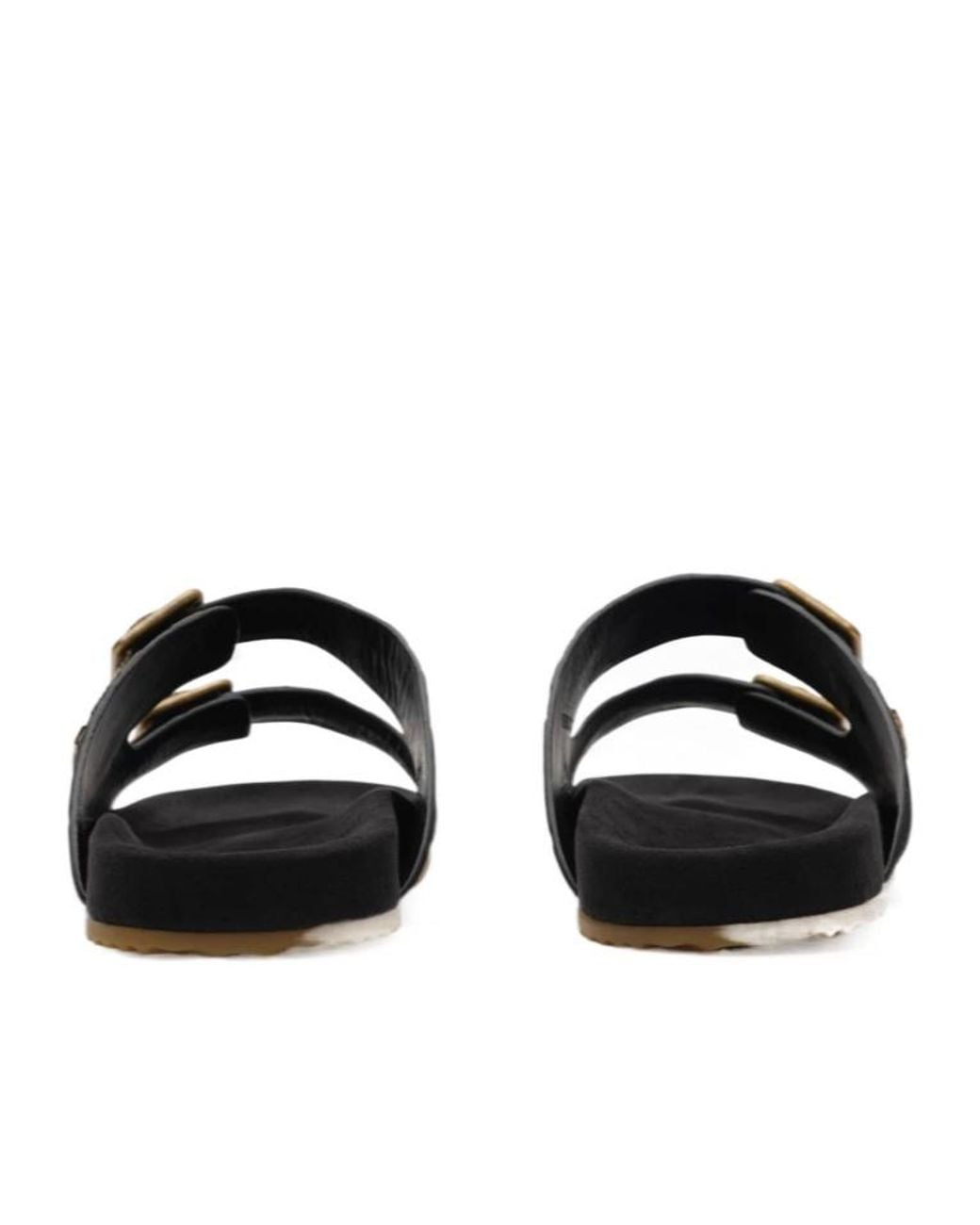Burberry Black Urchin Check Buckle Flat Sandals for men