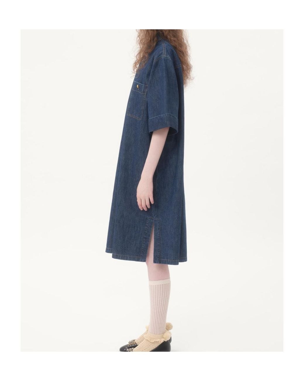Valentino Blue Collared Short-Sleeve Denim Shirt Dress