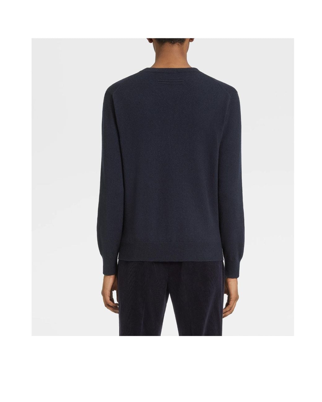Zegna Blue Crew Neck Sweater for men