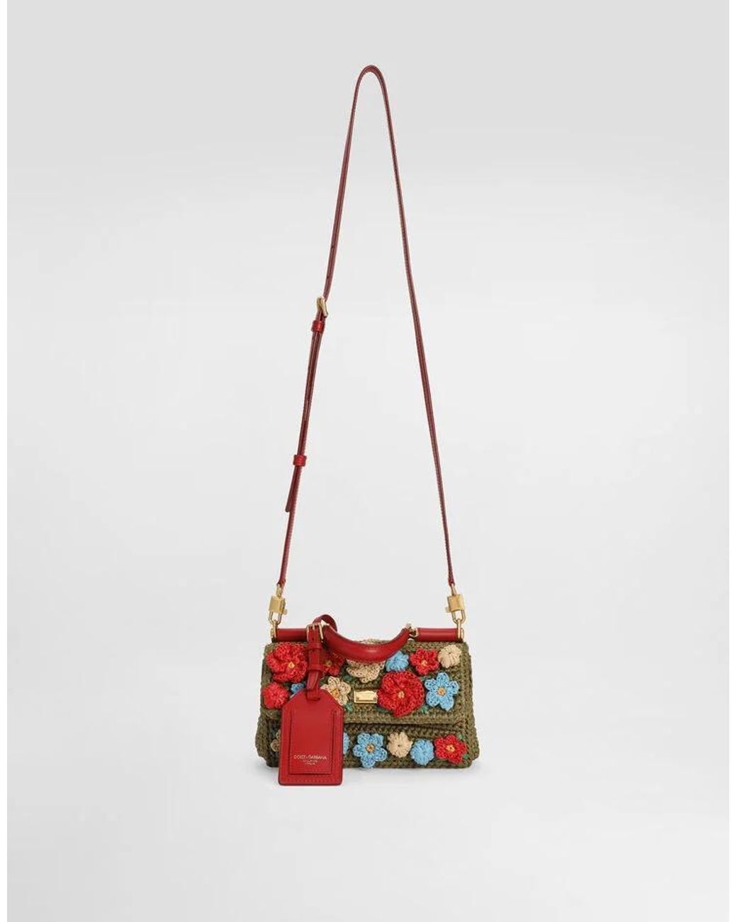 Dolce & Gabbana Red My Sicily Crochet Handbag