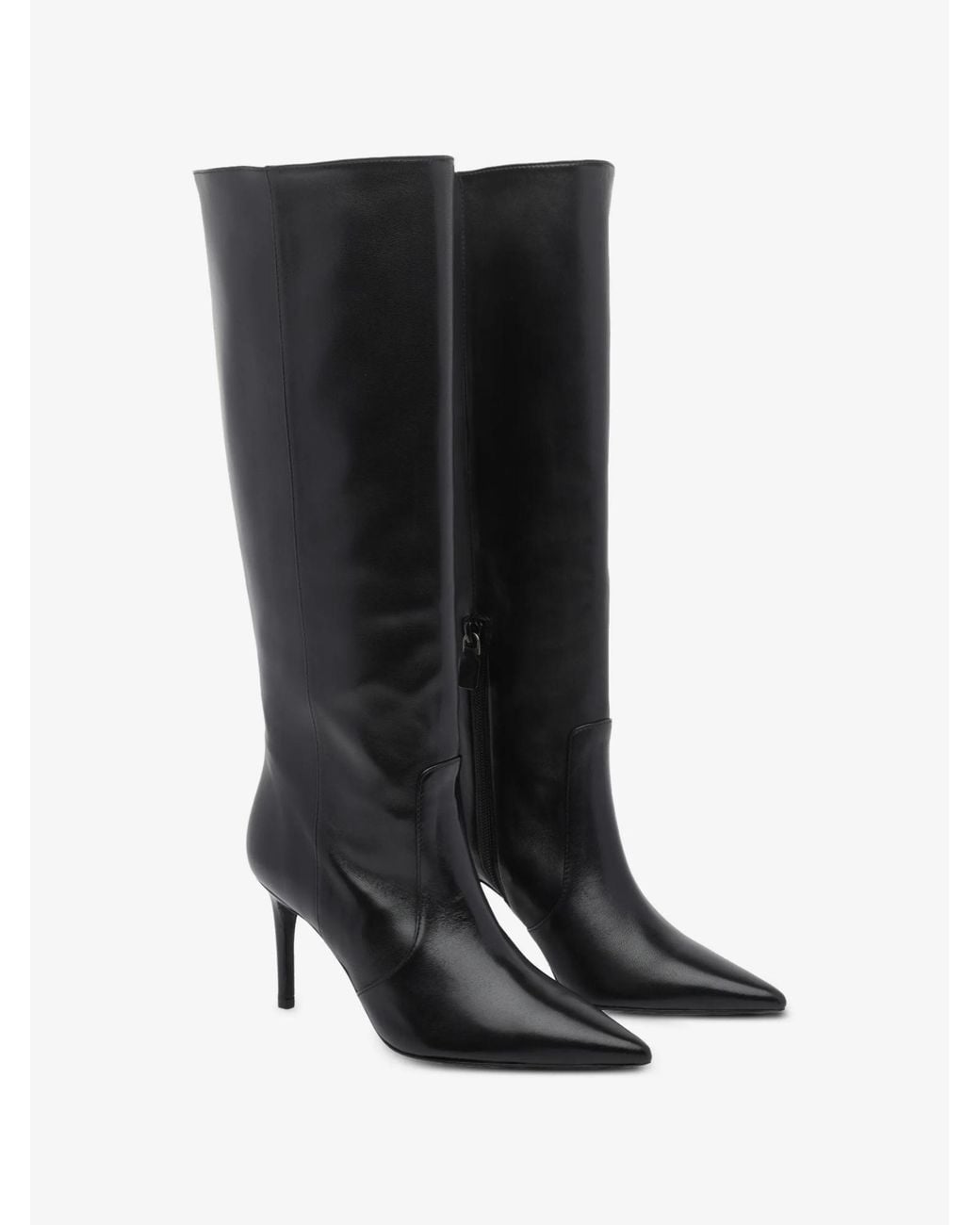 Stuart Weitzman Black Pointed-Toe Stiletto Boots