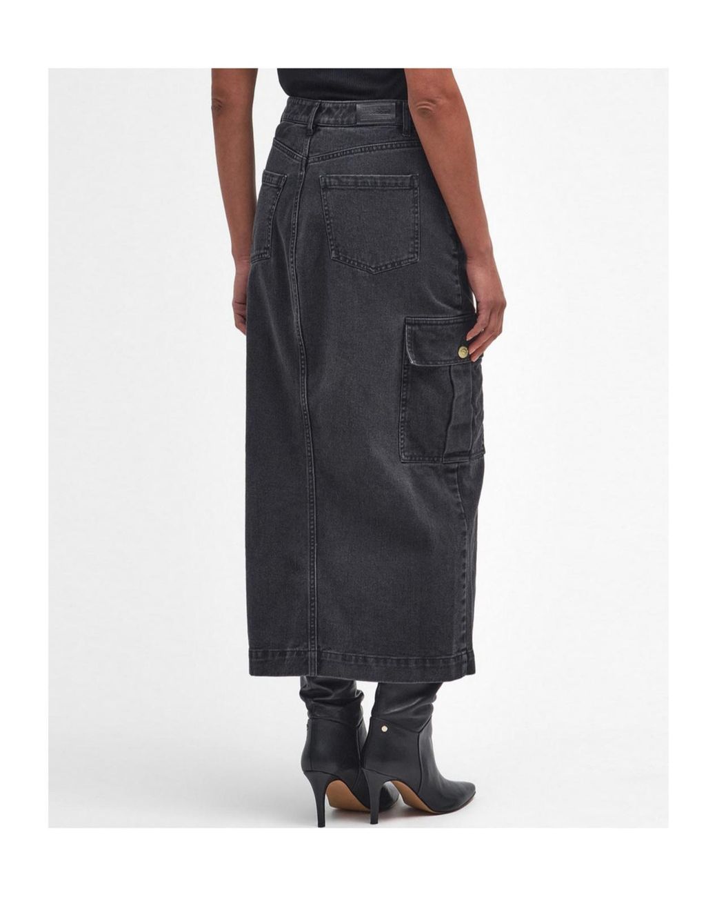 Barbour Gray Tamsin Cargo Midi Skirt