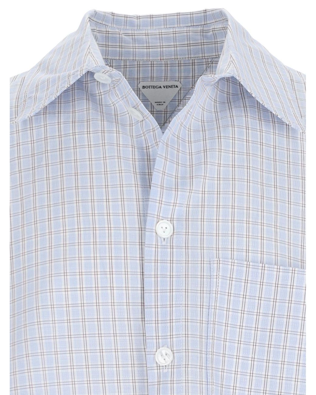 Bottega Veneta White Bv Embroidered Check Overshirt for men