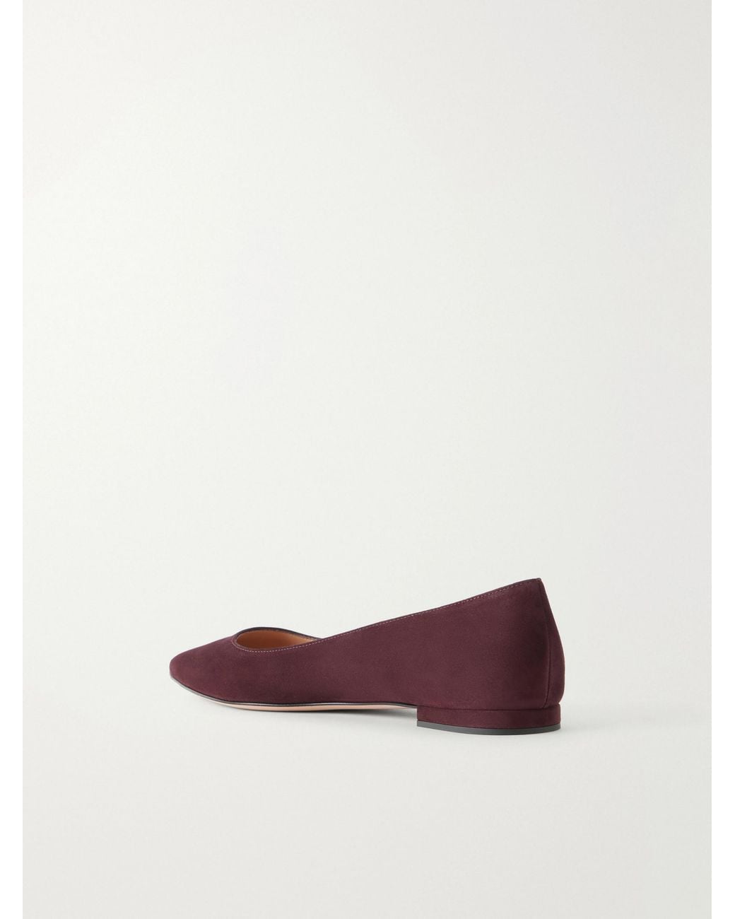 Gianvito Rossi Brown Suede Ballet Flats