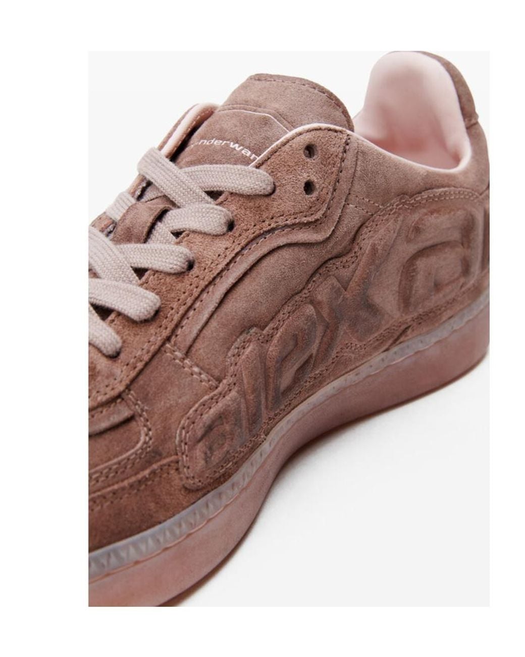 Alexander Wang Brown Lex Logo-Embossed Suede Sneakers