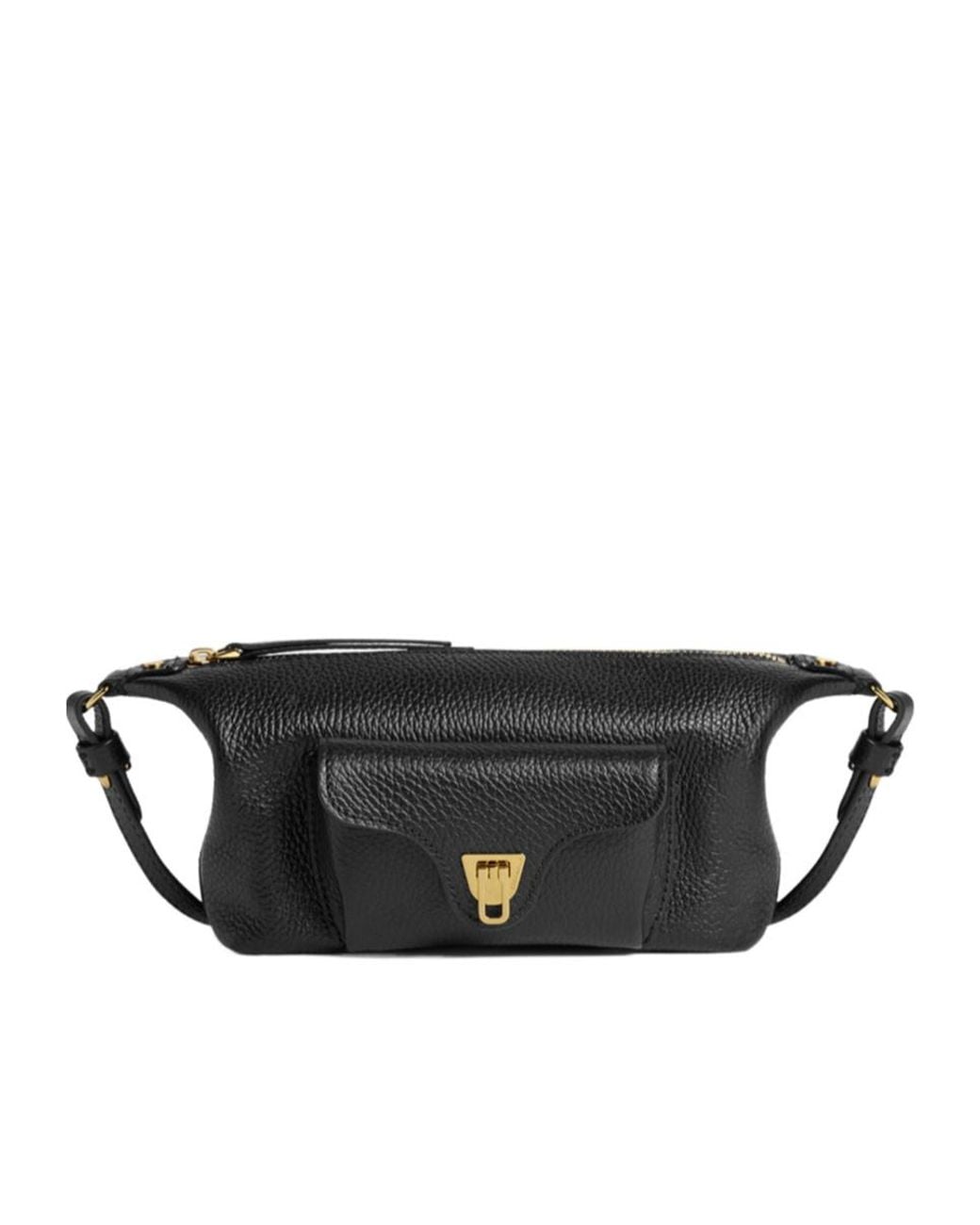 Coccinelle Black Front-Pocket Shoulder Bag