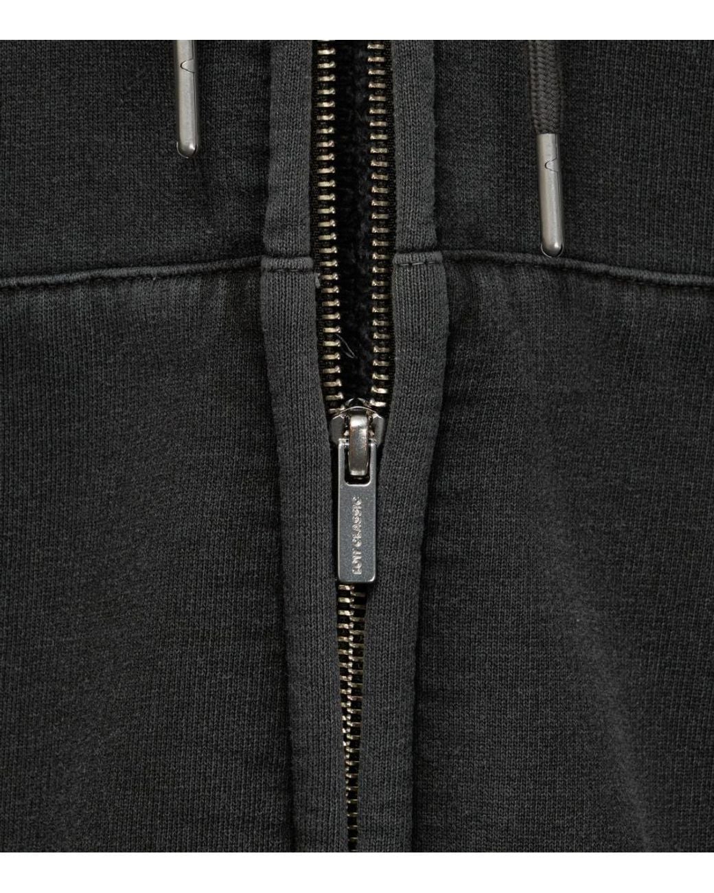 Low Classic Black Washed Cotton Zip-Up Hoodie