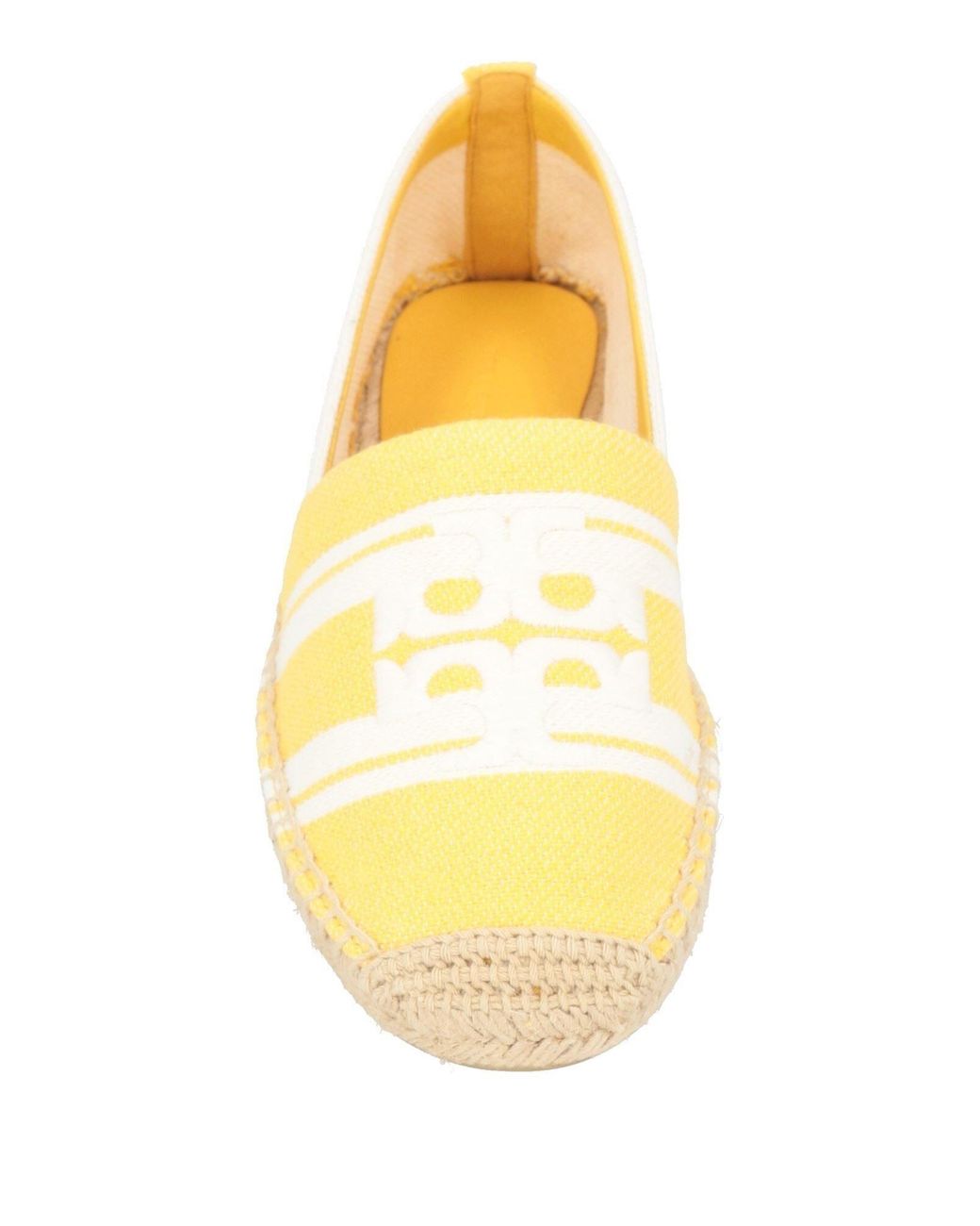 Tory Burch Yellow Two-Tone Straw Shoes