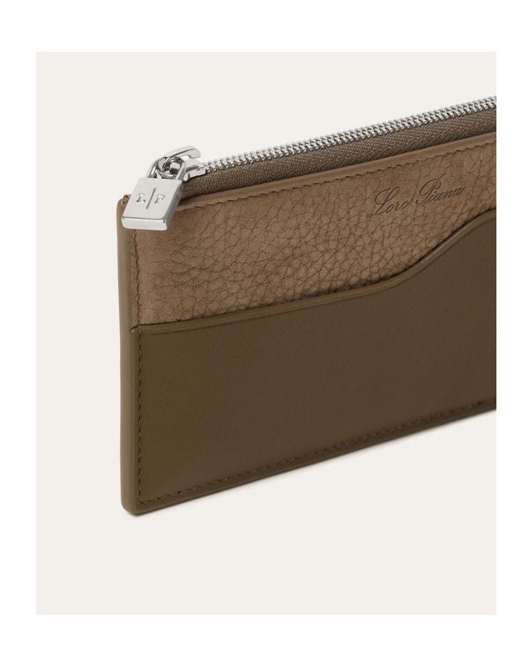 Loro Piana Brown Extra Zip Pouch for men